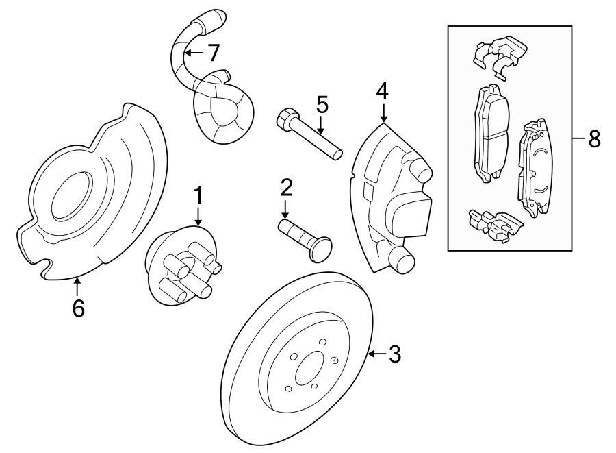 Diagram FRONT SUSPENSION. BRAKE COMPONENTS. for your 2002 GMC Sierra 2500 HD 6.0L Vortec V8 A/T RWD SL Standard Cab Pickup Fleetside 