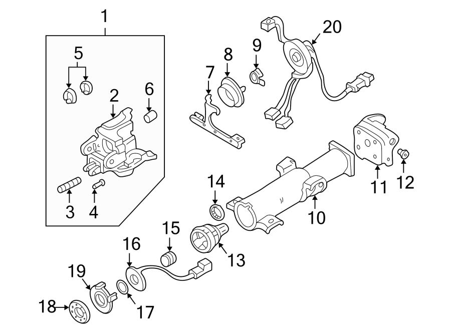 Diagram STEERING COLUMN. HOUSING & COMPONENTS. for your 2005 Chevrolet Blazer Xtreme Sport Utility  