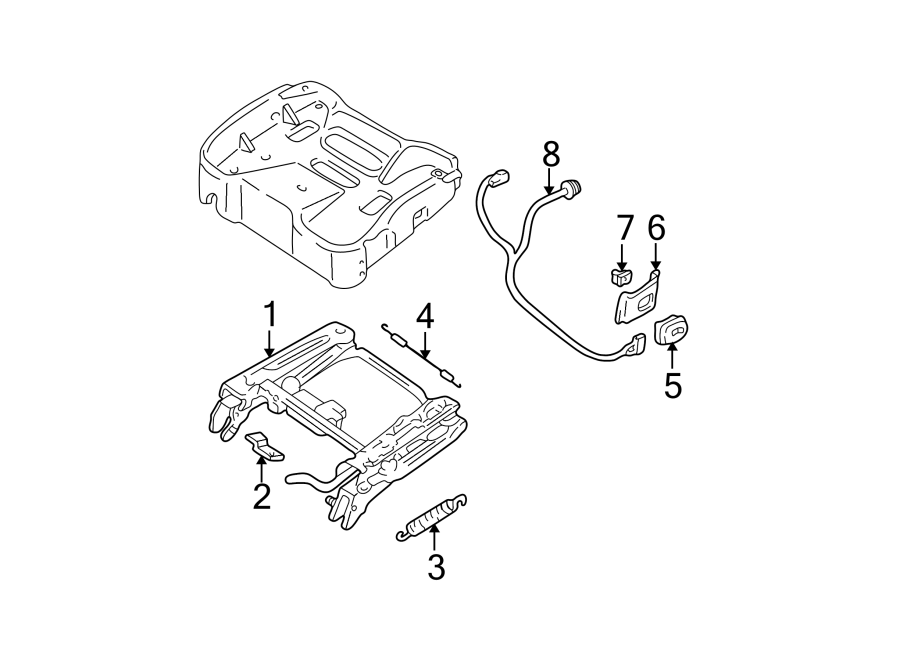 4Rear door. Seats & tracks. Tracks & components.https://images.simplepart.com/images/parts/motor/fullsize/DG99403.png