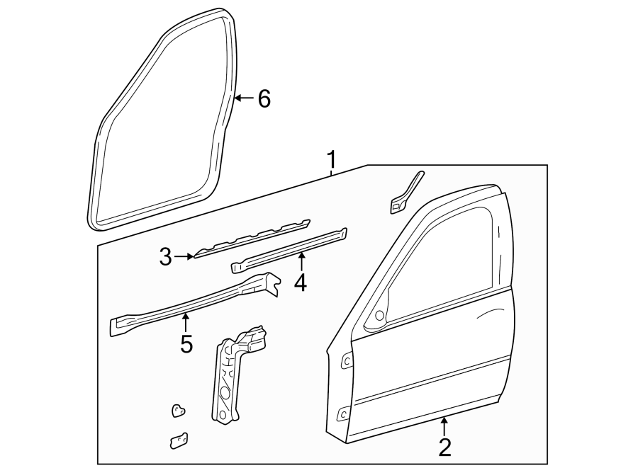 6FRONT DOOR. DOOR & COMPONENTS.https://images.simplepart.com/images/parts/motor/fullsize/DG99500.png