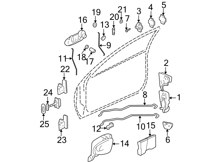 19FRONT DOOR. LOCK & HARDWARE.https://images.simplepart.com/images/parts/motor/fullsize/DG99520.png