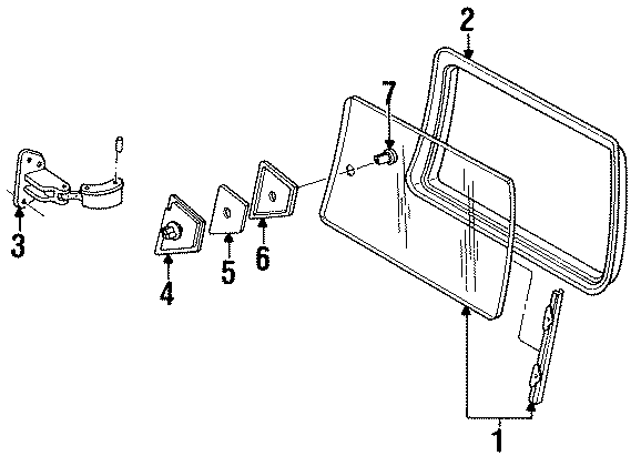 Diagram SIDE LOADING DOOR. GLASS & HARDWARE. for your 2016 Chevrolet Spark   