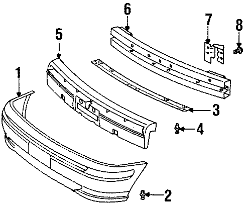 Diagram FRONT BUMPER. BUMPER & COMPONENTS. for your 2012 GMC Sierra 2500 HD 6.6L Duramax V8 DIESEL A/T RWD WT Standard Cab Pickup Fleetside 