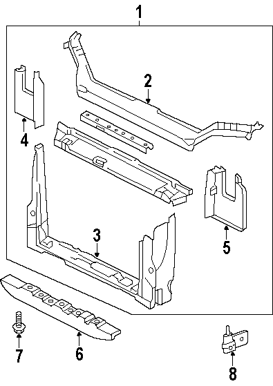 Diagram RADIATOR SUPPORT. for your 2019 Chevrolet Equinox 1.6L DIESEL A/T FWD Premier Sport Utility 