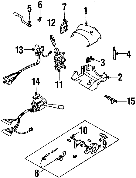 Diagram STEERING COLUMN. SHROUD. SWITCHES & LEVERS. for your 2017 Chevrolet Spark  LT Hatchback 