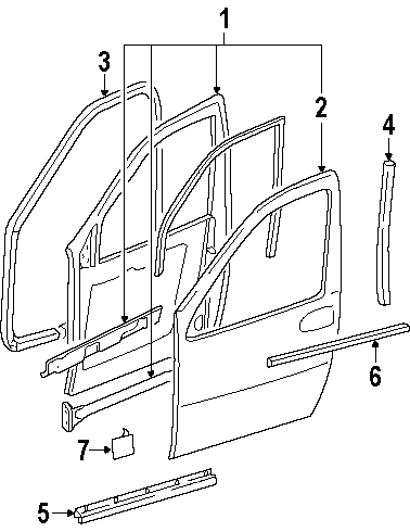 FRONT DOOR. DOOR & COMPONENTS. Diagram