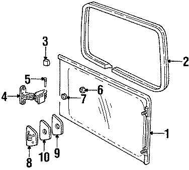 Diagram SIDE LOADING DOOR. GLASS & HARDWARE. for your 2016 Chevrolet Spark   