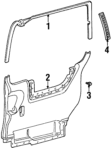 Diagram SIDE LOADING DOOR. INTERIOR TRIM. for your Oldsmobile Silhouette  