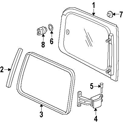 Diagram SIDE PANEL. GLASS. for your 2022 Chevrolet Camaro 6.2L V8 A/T SS Coupe 