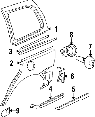 3EXTERIOR TRIM. SIDE PANEL & COMPONENTS.https://images.simplepart.com/images/parts/motor/fullsize/DH97425.png