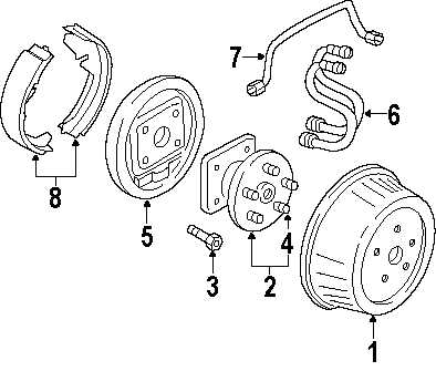 Diagram REAR SUSPENSION. BRAKE COMPONENTS. for your 2002 GMC Sierra 2500 HD 8.1L Vortec V8 M/T 4WD SL Standard Cab Pickup Fleetside 