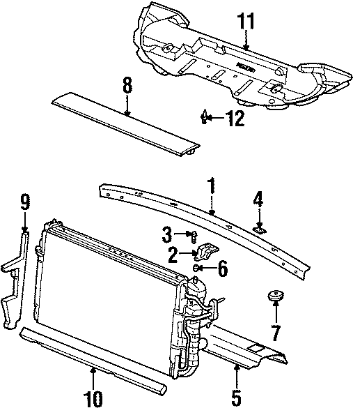 Diagram RADIATOR SUPPORT. for your 2001 Chevrolet Camaro   