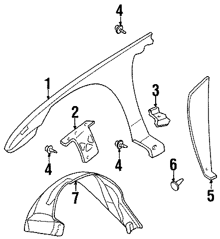 Diagram FENDER & COMPONENTS. for your 2023 Buick Enclave    