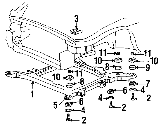 Diagram FRONT SUSPENSION. SUSPENSION MOUNTING. for your 2018 GMC Sierra 2500 HD 6.0L Vortec V8 FLEX A/T RWD SLE Standard Cab Pickup 