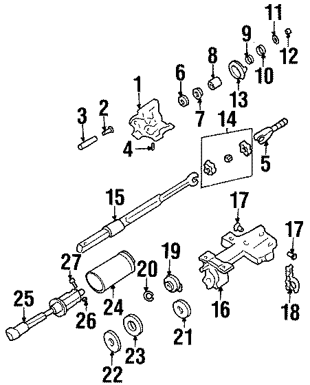 Diagram STEERING COLUMN. HOUSING & COMPONENTS. for your 2005 Chevrolet Impala   