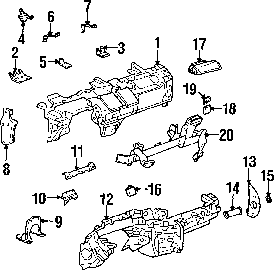 Diagram INSTRUMENT PANEL COMPONENTS. for your 2005 Chevrolet Monte Carlo   