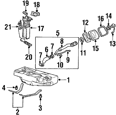 Diagram FUEL SYSTEM COMPONENTS. for your 2004 GMC Sierra 2500 HD 6.6L Duramax V8 DIESEL M/T RWD WT Crew Cab Pickup Fleetside 