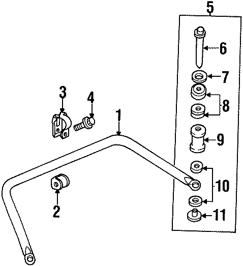 Diagram REAR SUSPENSION. STABILIZER BAR & COMPONENTS. for your 2012 GMC Sierra 2500 HD 6.0L Vortec V8 A/T RWD WT Standard Cab Pickup Fleetside 