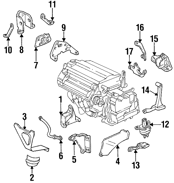 Diagram ENGINE / TRANSAXLE. ENGINE & TRANS MOUNTING. for your 2011 GMC Sierra 2500 HD 6.0L Vortec V8 FLEX A/T 4WD SLT Crew Cab Pickup 