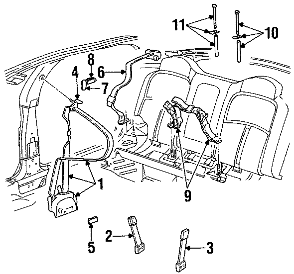 5RESTRAINT SYSTEMS. FRONT SEAT BELTS. REAR SEAT BELTS.https://images.simplepart.com/images/parts/motor/fullsize/DM95510.png