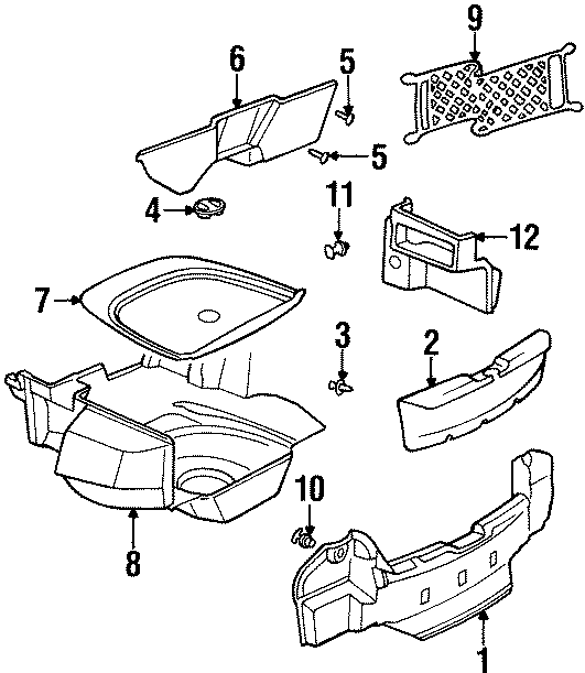 Diagram REAR BODY & FLOOR. INTERIOR TRIM. for your 2024 Buick Enclave    