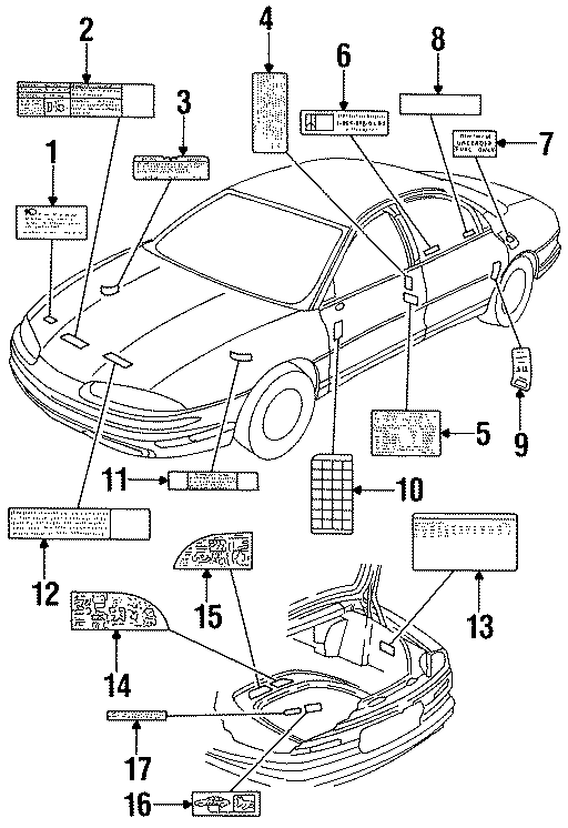 Diagram INFORMATION LABELS. for your 2002 GMC Sierra 3500 6.0L Vortec V8 A/T 4WD SLE Standard Cab Pickup 