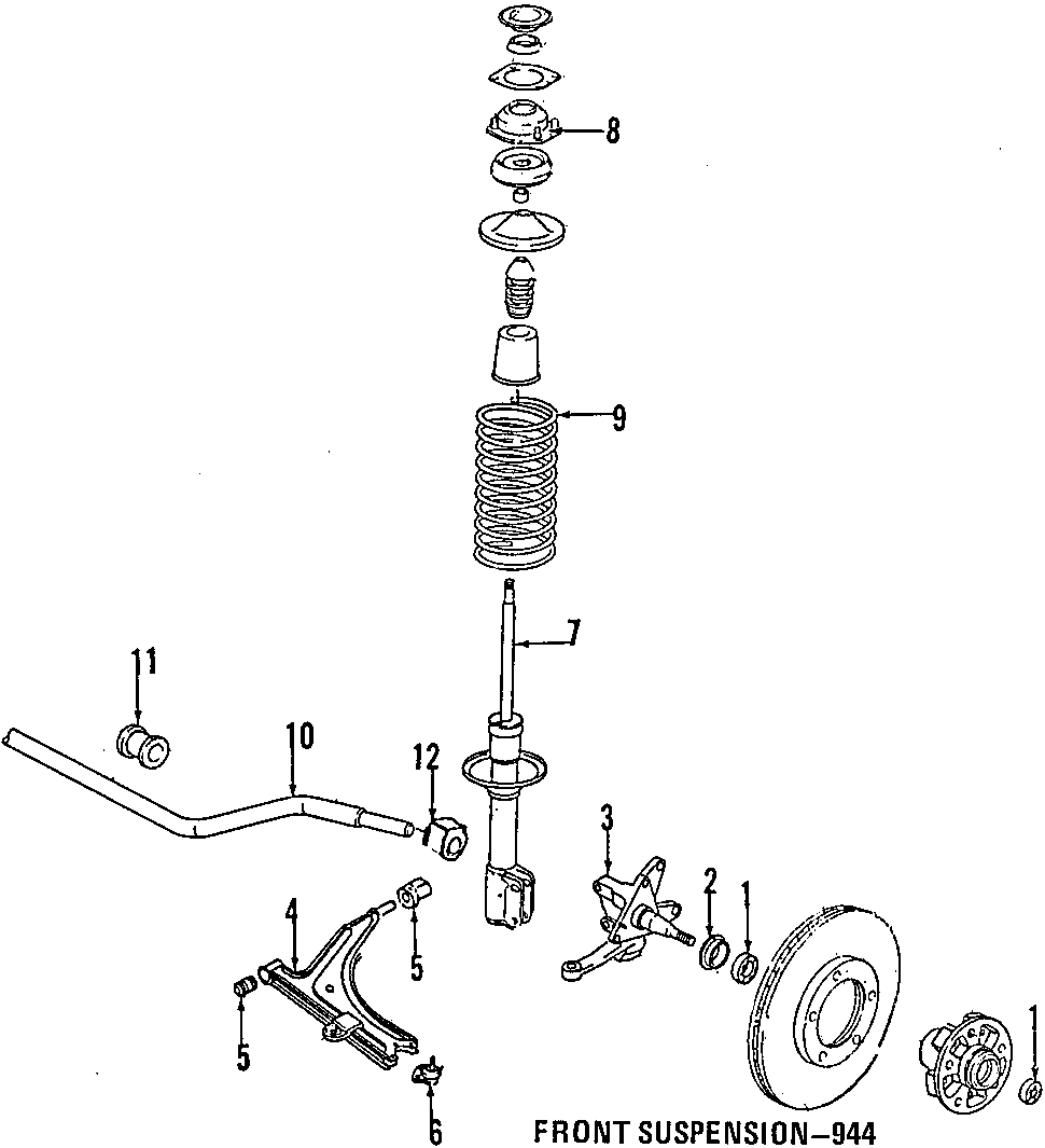 Diagram FRONT SUSPENSION. LOWER CONTROL ARM. STABILIZER BAR. SUSPENSION COMPONENTS. for your 2020 Porsche Cayenne   