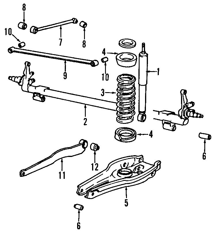 11REAR SUSPENSION. LOWER CONTROL ARM. REAR AXLE. STABILIZER BAR. SUSPENSION COMPONENTS.https://images.simplepart.com/images/parts/motor/fullsize/E460100.png