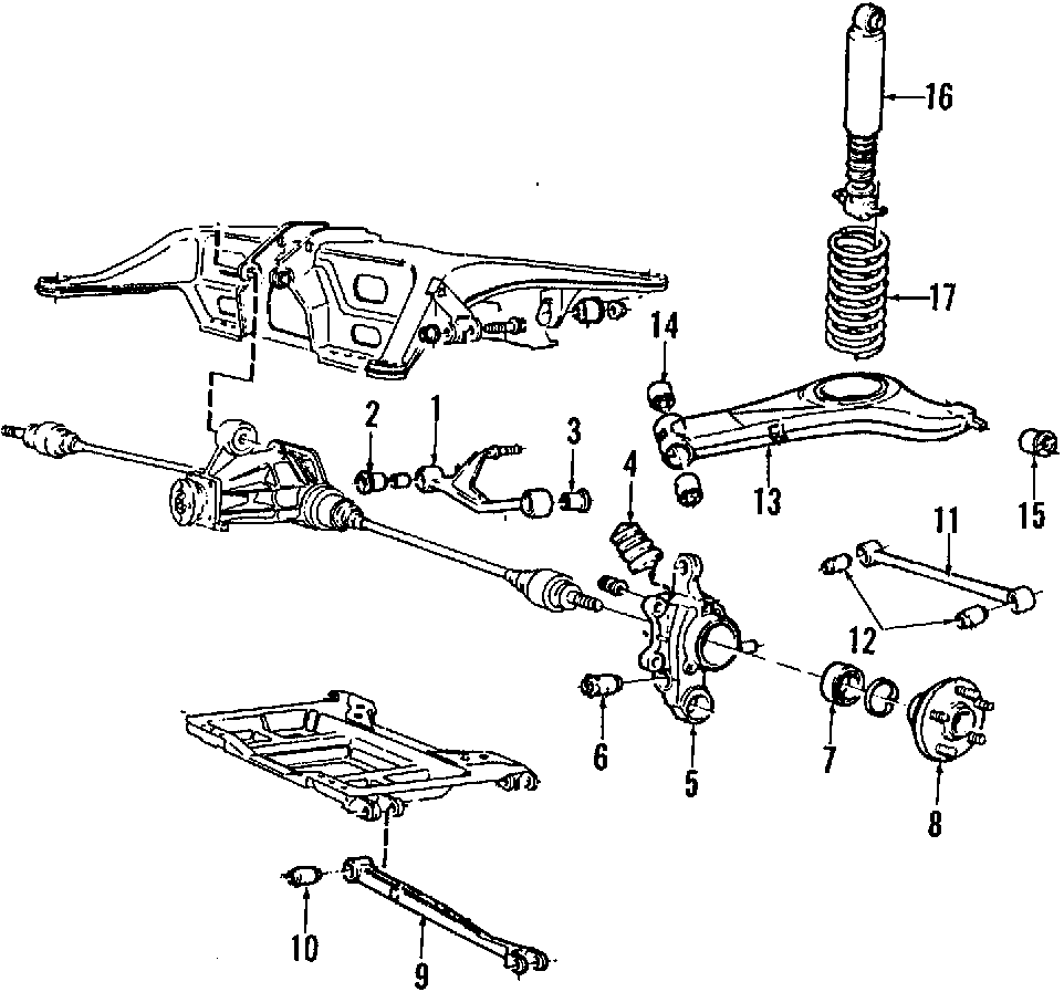 12REAR SUSPENSION. LOWER CONTROL ARM. REAR AXLE. SUSPENSION COMPONENTS. UPPER CONTROL ARM.https://images.simplepart.com/images/parts/motor/fullsize/E530141.png