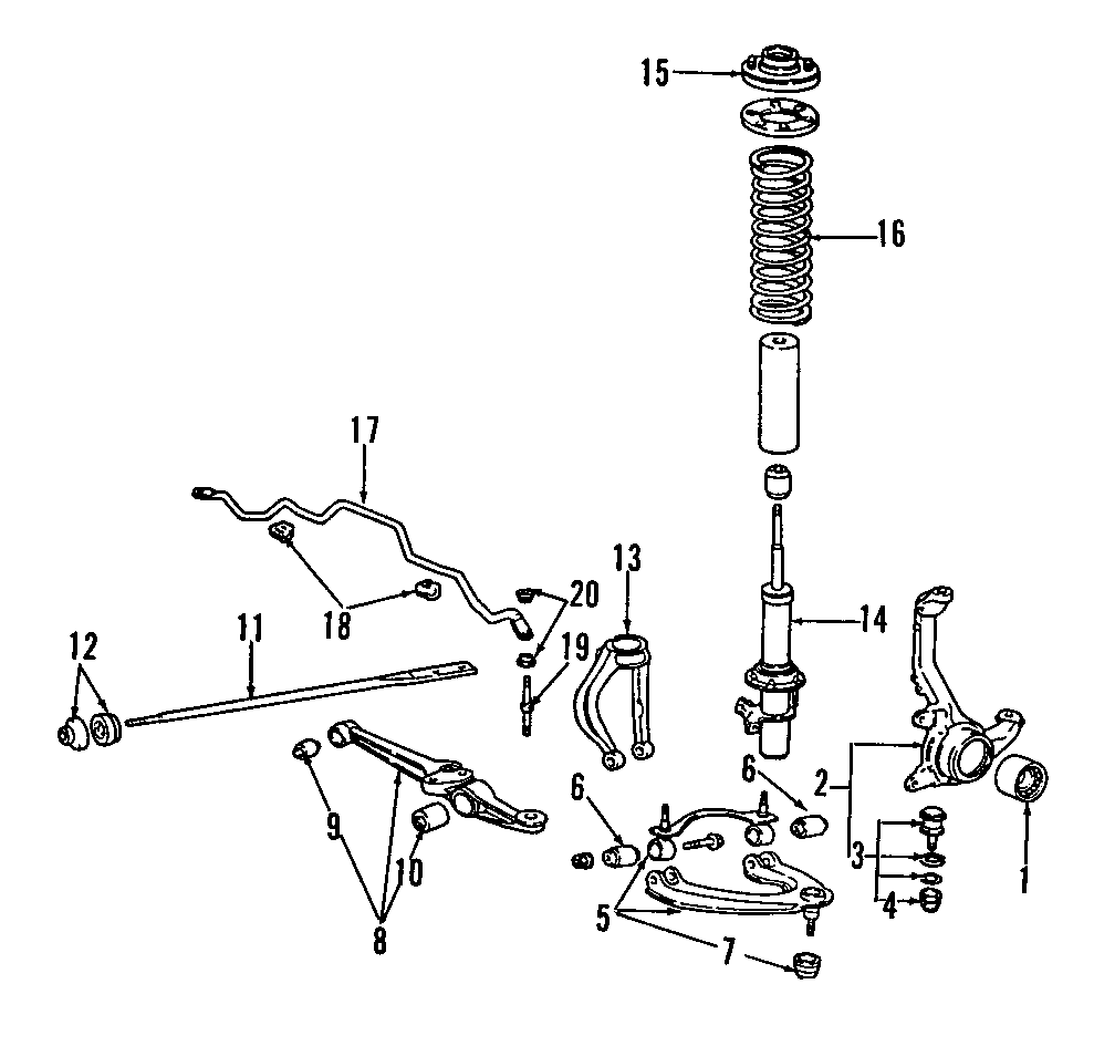 10FRONT SUSPENSION. LOWER CONTROL ARM. STABILIZER BAR. SUSPENSION COMPONENTS. UPPER CONTROL ARM.https://images.simplepart.com/images/parts/motor/fullsize/E610103.png