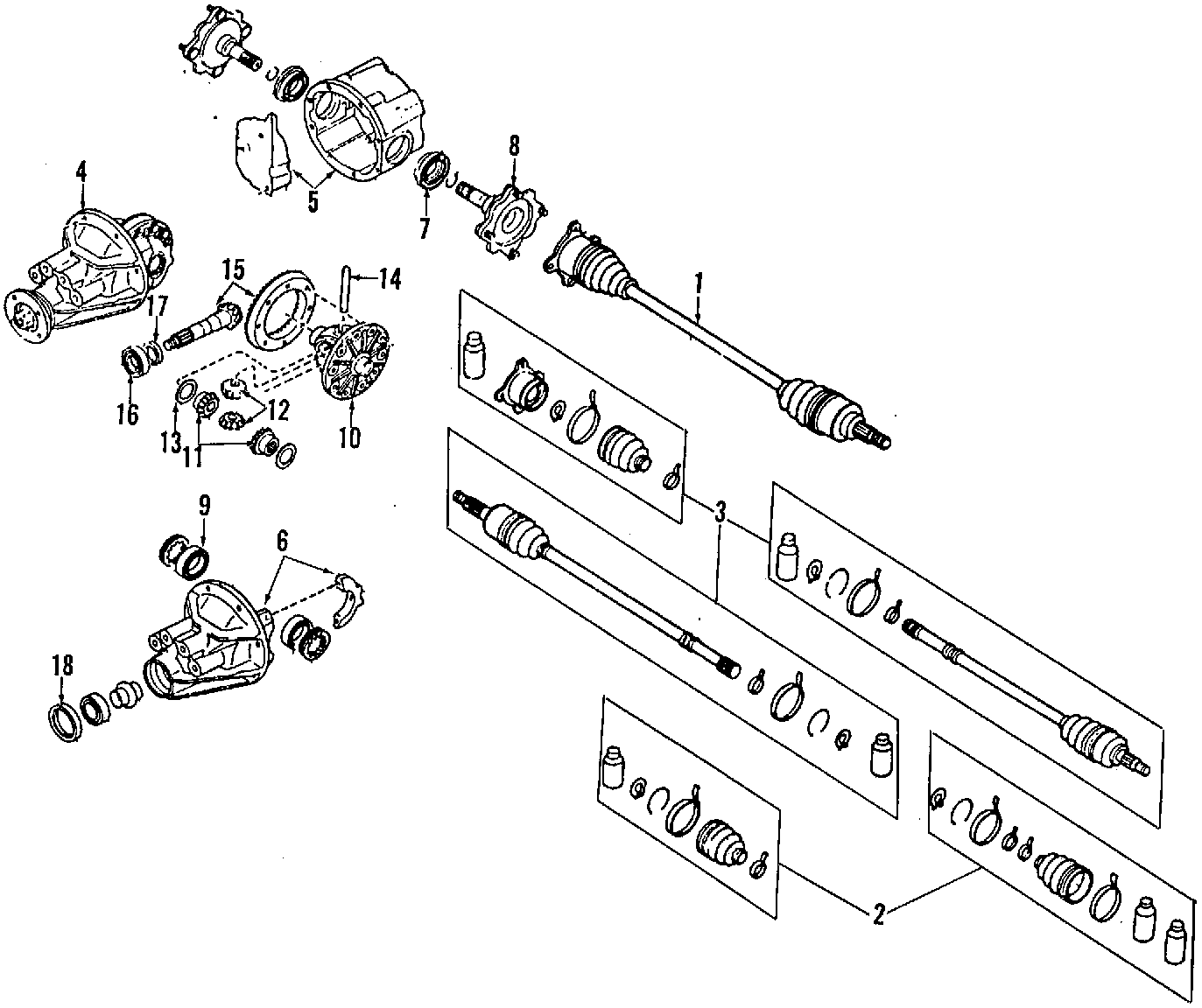 Diagram DRIVE AXLES. REAR AXLE. AXLE SHAFTS & JOINTS. DIFFERENTIAL. PROPELLER SHAFT. for your 2019 Mazda CX-5 2.5L SKYACTIV A/T AWD Sport Sport Utility 