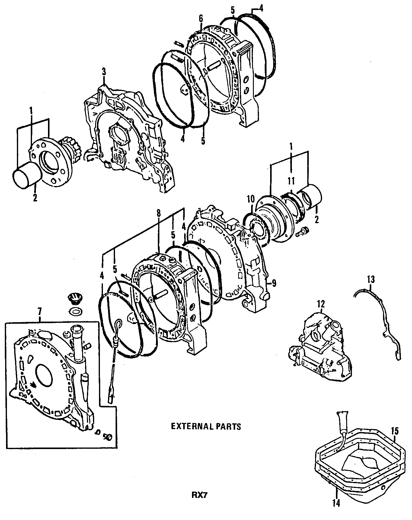 Diagram LUBRICATION. MOUNTS. OIL COOLER. OIL PAN. OIL PUMP. for your 1991 Mazda MIATA   