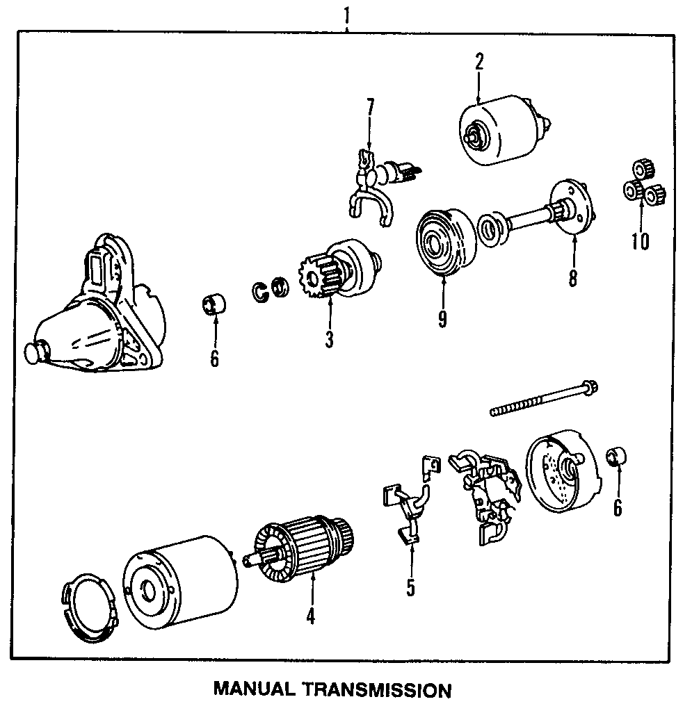 Diagram STARTER. for your 1987 Mazda B2200  SE-5 Extended Cab Pickup Fleetside 