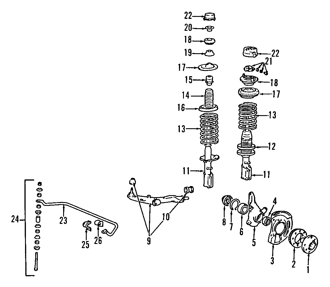 FRONT SUSPENSION. LOWER CONTROL ARM. RIDE CONTROL. STABILIZER BAR. SUSPENSION COMPONENTS.https://images.simplepart.com/images/parts/motor/fullsize/E701160.png