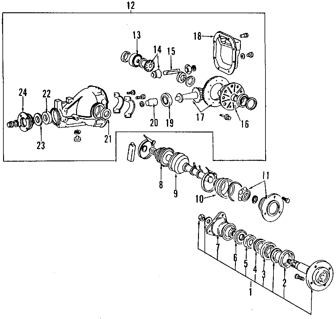 3DRIVE AXLES. REAR AXLE. AXLE SHAFTS & JOINTS. DIFFERENTIAL. PROPELLER SHAFT.https://images.simplepart.com/images/parts/motor/fullsize/E701195.png