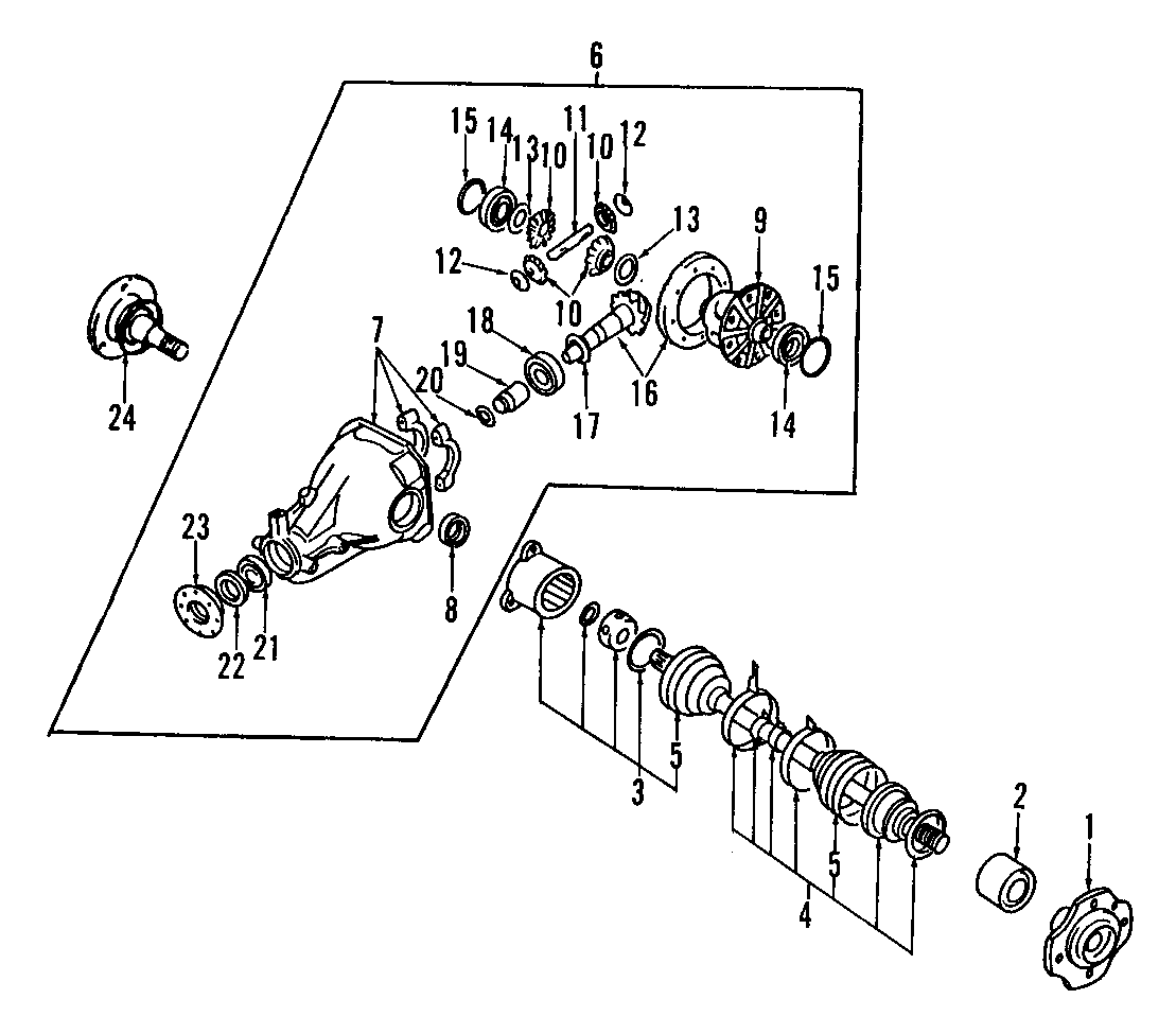 REAR AXLE. DIFFERENTIAL. PROPELLER SHAFT.