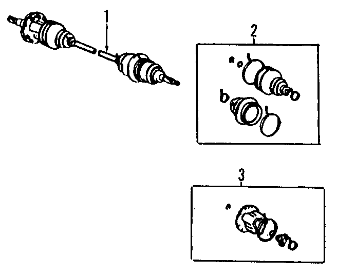 Diagram DRIVE AXLES. AXLE SHAFTS & JOINTS. for your 1991 Toyota Corolla 1.6L M/T FWD SR5 Coupe 