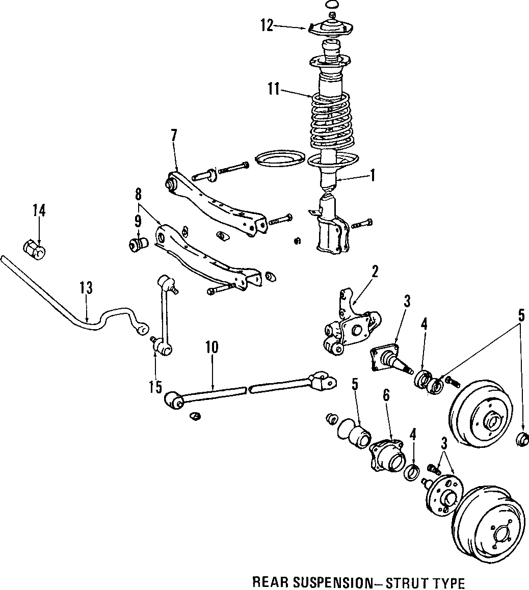 Diagram REAR SUSPENSION. LOWER CONTROL ARM. STABILIZER BAR. SUSPENSION COMPONENTS. for your 2005 Toyota Solara  SLE CONVERTIBLE 