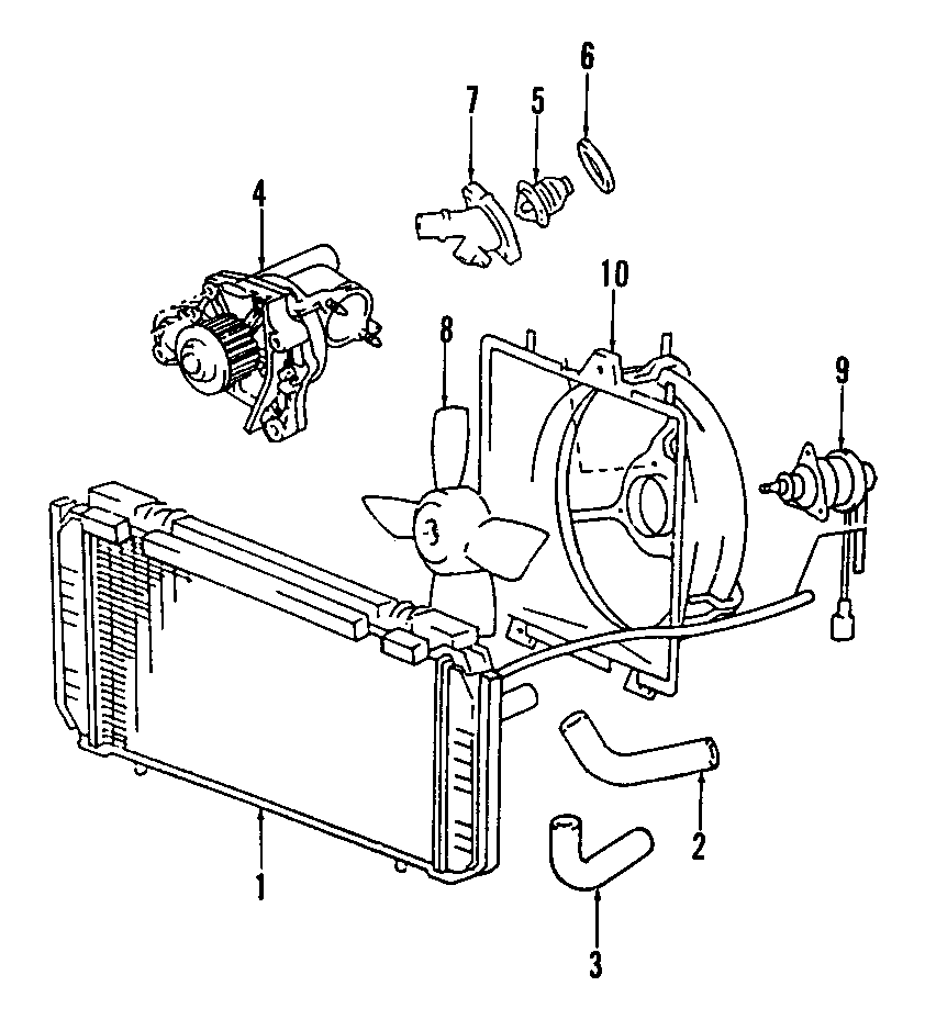 Diagram COOLING SYSTEM. COOLING FAN. WATER PUMP. for your Toyota Tacoma  