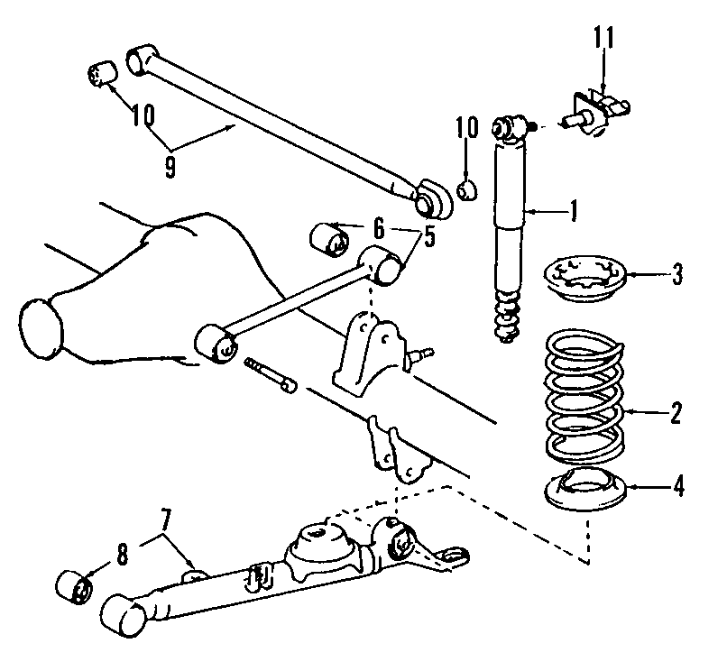 Diagram FRONT SUSPENSION. REAR SUSPENSION. for your 1987 Toyota Corolla 1.6L M/T FWD FX16 GTS Hatchback 