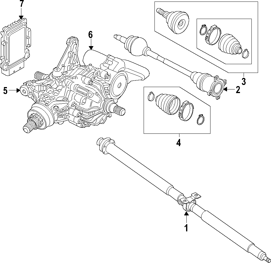 Diagram REAR AXLE. DRIVE AXLES. PROPELLER SHAFT. for your 2016 Jeep Grand Cherokee   