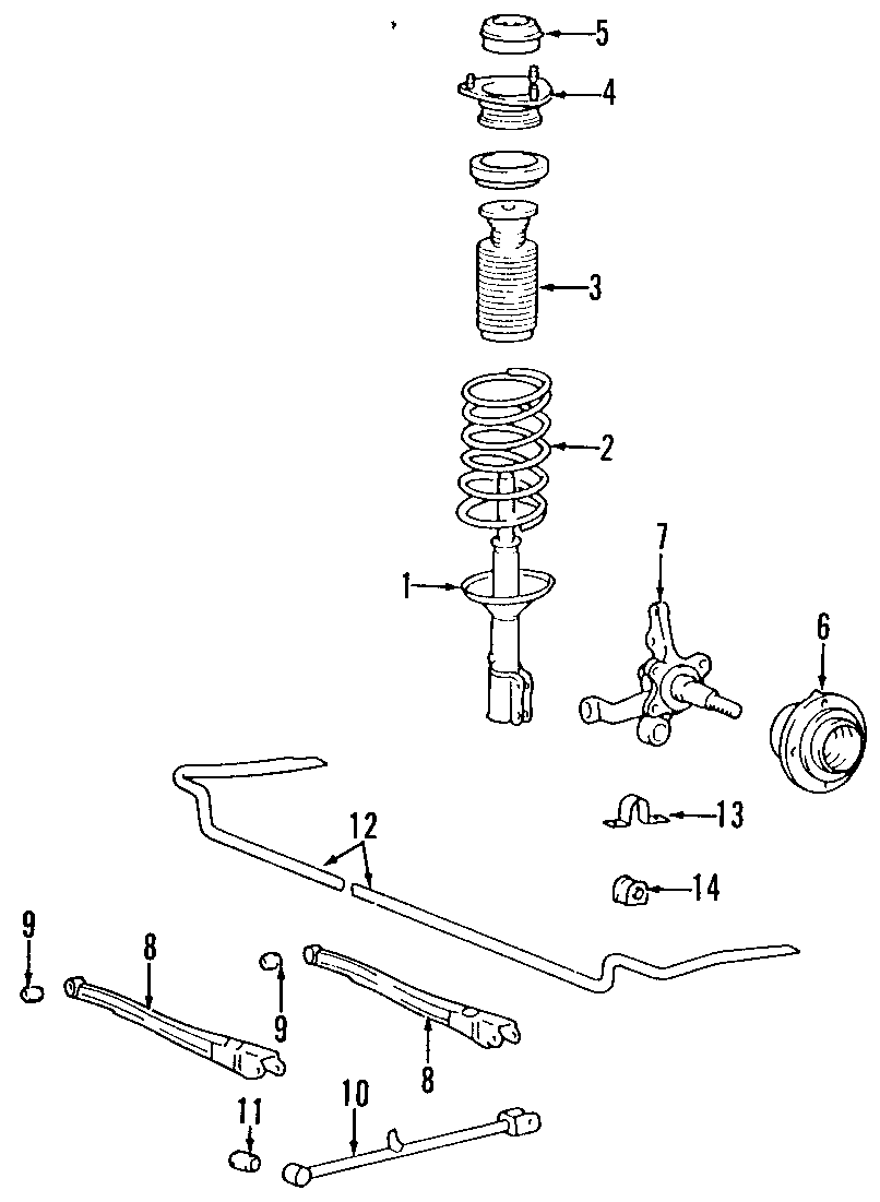 REAR SUSPENSION. LOWER CONTROL ARM. STABILIZER BAR. SUSPENSION COMPONENTS.