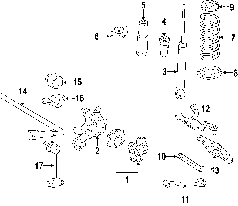 4Rear suspension. Lower control arm. Stabilizer bar. Suspension components. Upper control arm.https://images.simplepart.com/images/parts/motor/fullsize/F052090.png