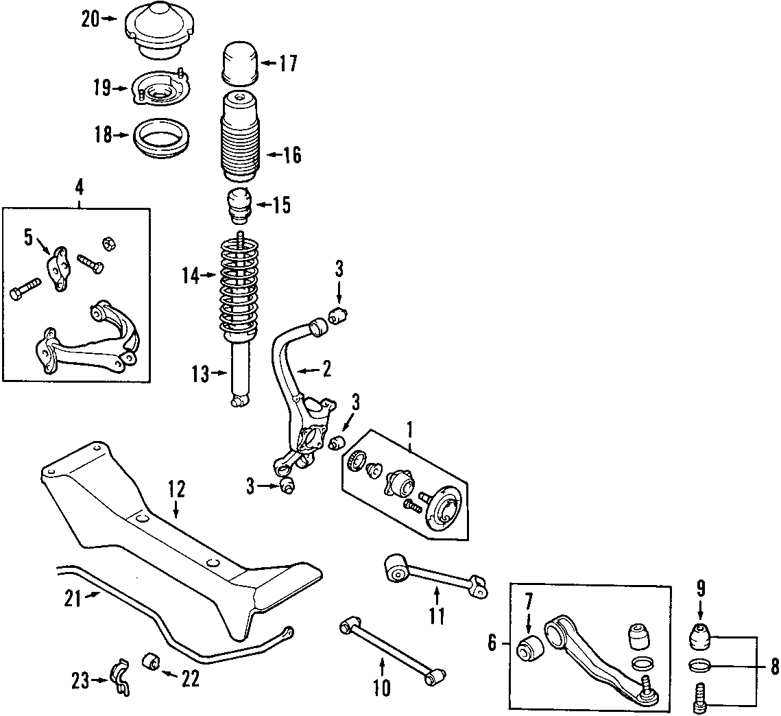 13REAR SUSPENSION. LOWER CONTROL ARM. STABILIZER BAR. SUSPENSION COMPONENTS. UPPER CONTROL ARM.https://images.simplepart.com/images/parts/motor/fullsize/F055131.png