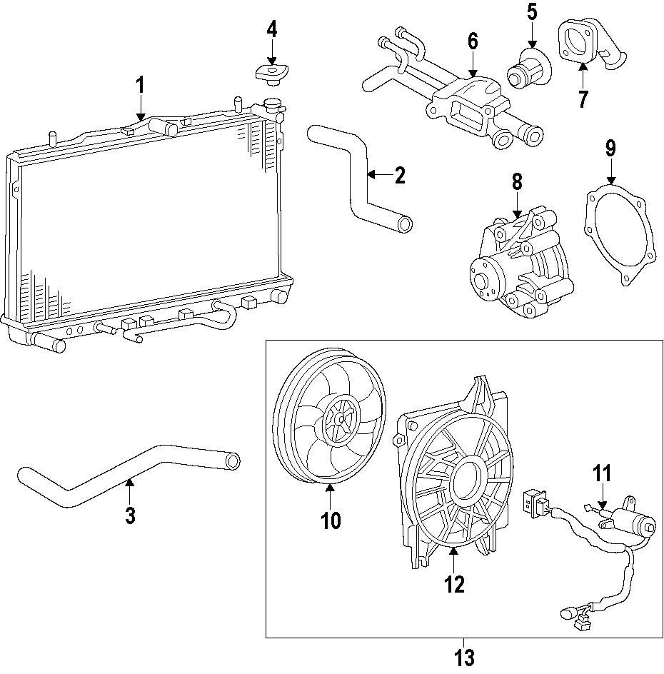 9Cooling system. Cooling fan. Radiator. Water pump.https://images.simplepart.com/images/parts/motor/fullsize/F05G040.png