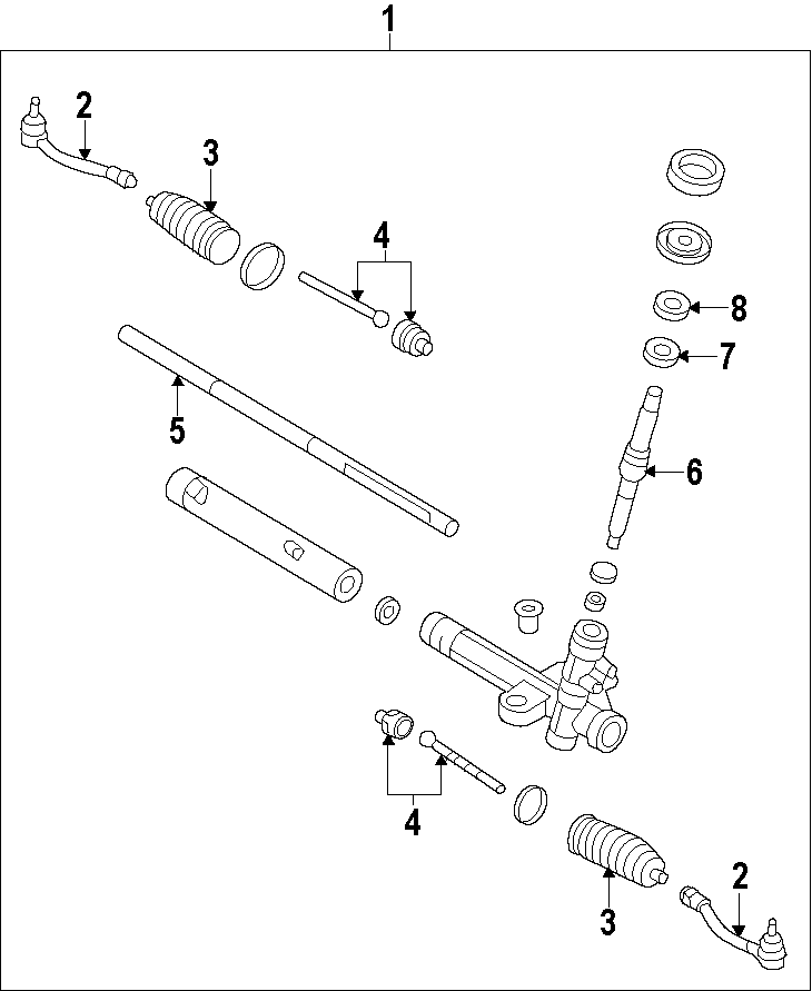 Diagram STEERING GEAR & LINKAGE. for your 1999 Hyundai Elantra   