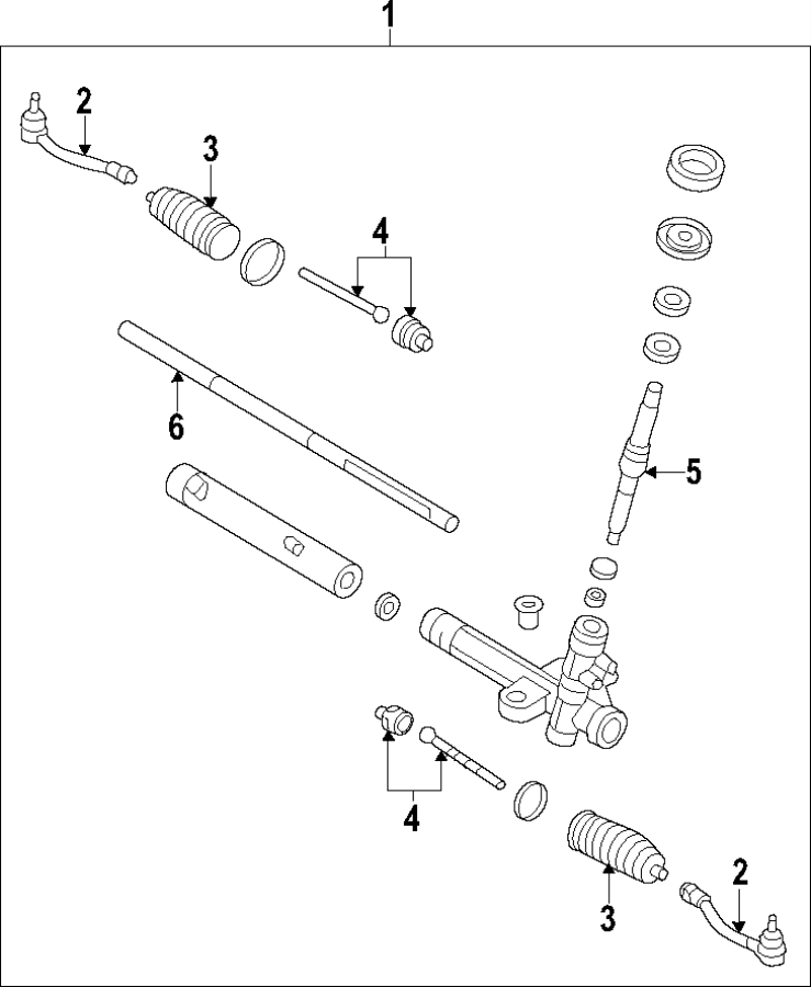 Diagram STEERING GEAR & LINKAGE. for your 2000 Hyundai Elantra   