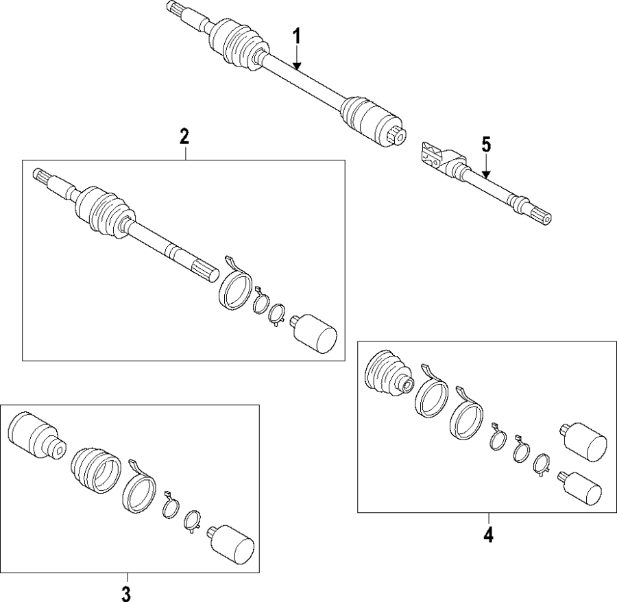 Diagram Drive axles. Axle shafts & joints. Propeller shaft. Rear axle. for your 2020 Genesis G70  Base Sedan 