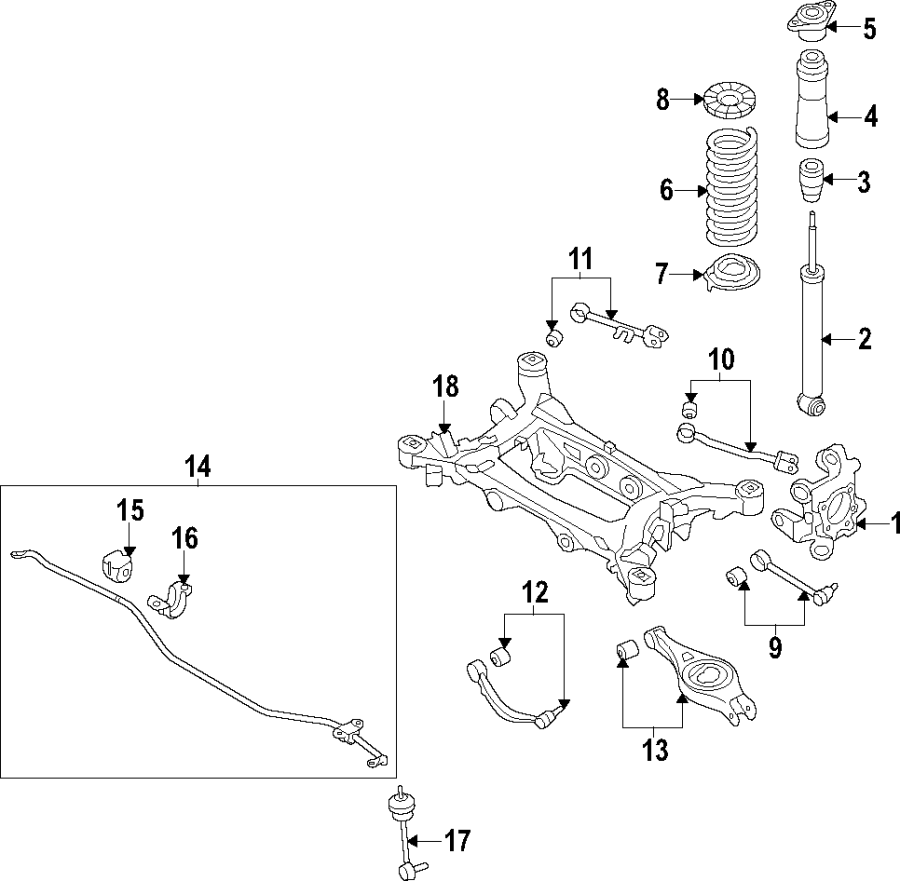 Diagram REAR SUSPENSION. for your 2019 Genesis G80   