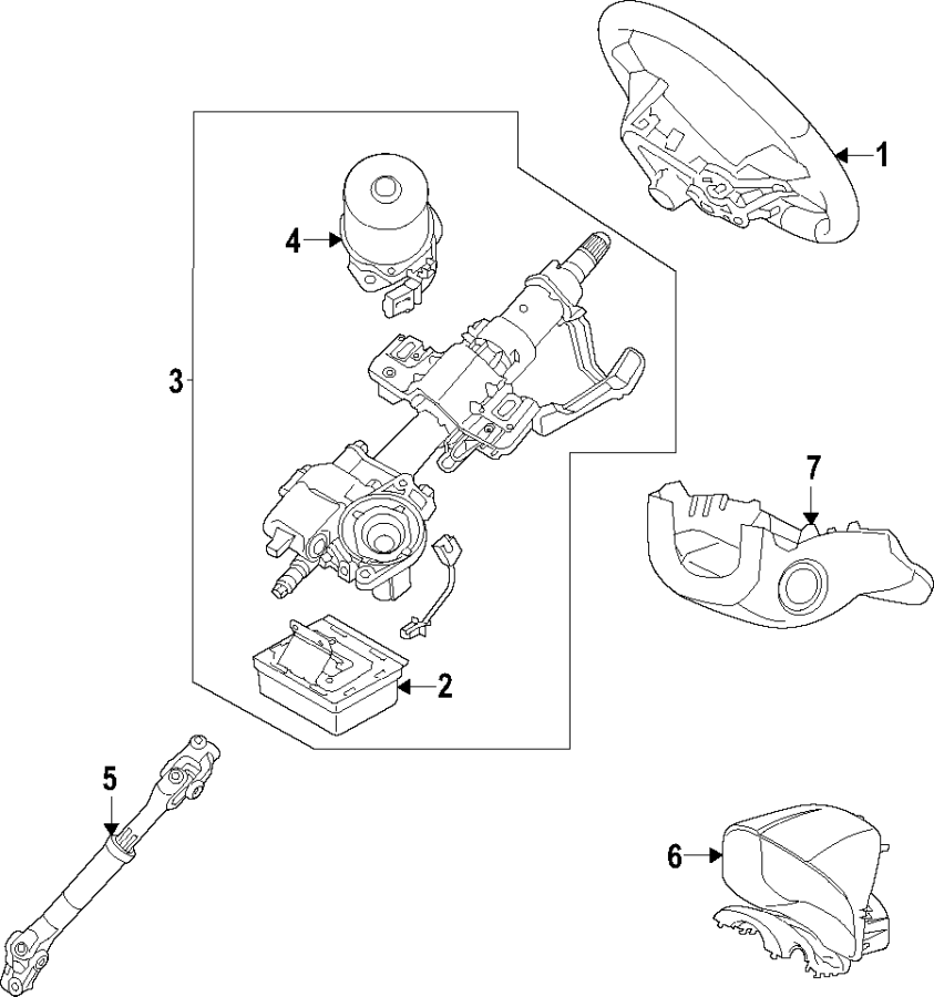 Diagram Steering column. Steering wheel. for your 2012 Hyundai Santa Fe   